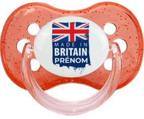 Made in Britain design 1 Sucette Cerise Rouge à paillette