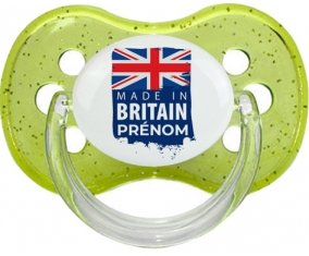 Made in Britain design 1 Sucette Cerise Vert à paillette