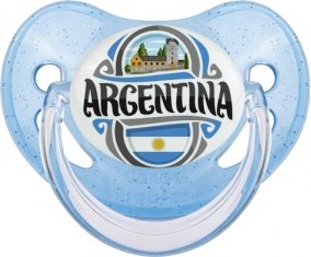 Flag Argentina Sucette Physiologique Bleue à paillette