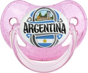 Flag Argentina Sucette Physiologique Rose à paillette