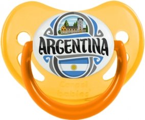 Flag Argentina Sucette Physiologique Jaune phosphorescente