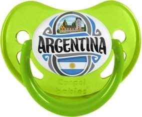 Flag Argentina Sucette Physiologique Vert phosphorescente