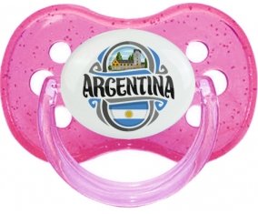 Flag Argentina Sucette Cerise Rose à paillette