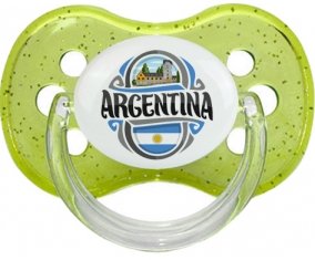 Flag Argentina Sucette Cerise Vert à paillette