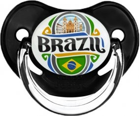 Flag Brazil Sucette Physiologique Noir classique