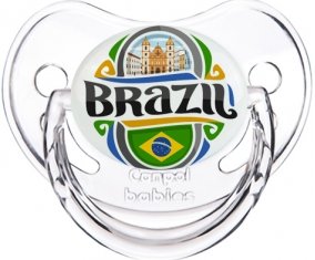 Flag Brazil Sucette Physiologique Transparent classique