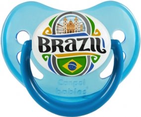 Flag Brazil Sucette Physiologique Bleue phosphorescente