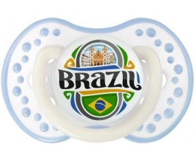Flag Brazil Sucette LOVI Dynamic Blanc-cyan classique