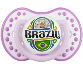 Flag Brazil Sucette LOVI Dynamic Blanc-mauve classique