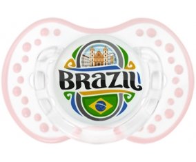 Flag Brazil Sucette LOVI Dynamic Retro-blanc-rose-tendre classique