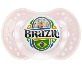 Flag Brazil Sucette LOVI Dynamic Retro-rose-tendre classique