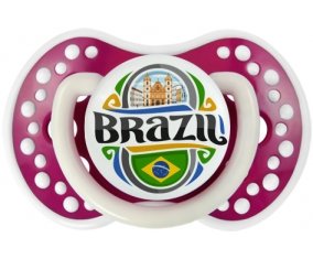 Flag Brazil Sucette LOVI Dynamic Fuchsia phosphorescente