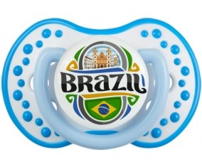 Flag Brazil Sucette LOVI Dynamic Blanc-bleu phosphorescente
