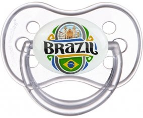 Flag Brazil Sucette Anatomique Transparente classique