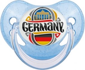 Flag Germany Sucette Physiologique Bleue à paillette