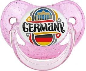 Flag Germany Sucette Physiologique Rose à paillette