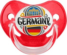 Flag Germany Sucette Physiologique Rouge à paillette