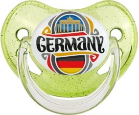 Flag Germany Sucette Physiologique Vert à paillette