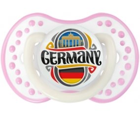 Flag Germany Sucette LOVI Dynamic Blanc-rose phosphorescente