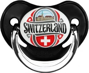 Flag Switzerland Sucette Physiologique Noir classique