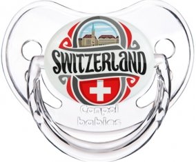 Flag Switzerland Sucette Physiologique Transparent classique