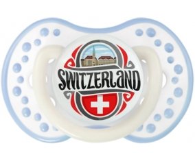 Flag Switzerland Sucette LOVI Dynamic Blanc-cyan classique