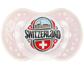 Flag Switzerland Sucette LOVI Dynamic Retro-rose-tendre classique