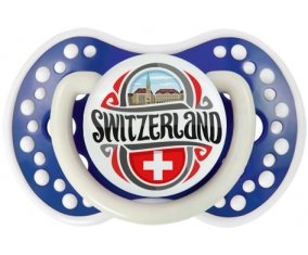 Flag Switzerland Sucette LOVI Dynamic Bleu-marine phosphorescente