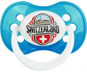 Flag Switzerland Sucette Anatomique Cyan classique