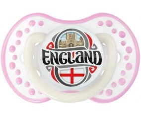 Flag England Tétine LOVI Dynamic Blanc-rose phosphorescente