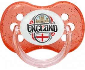 Flag England Sucette Cerise Rouge à paillette