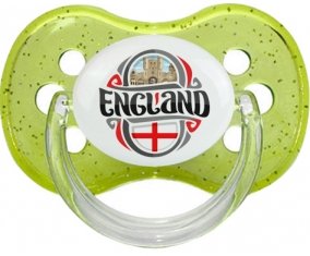Flag England Sucette Cerise Vert à paillette