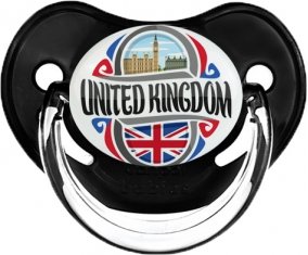 Flag United Kingdom Sucette Physiologique Noir classique