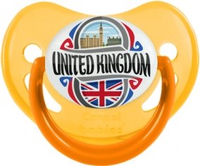Flag United Kingdom Sucette Physiologique Jaune phosphorescente