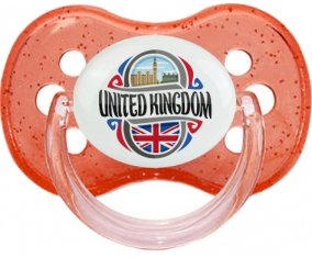 Flag United Kingdom Sucette Cerise Rouge à paillette