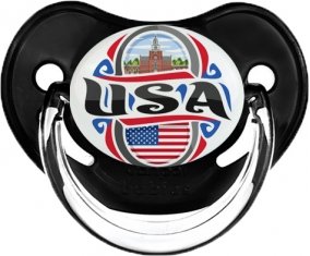 Flag USA Sucette Physiologique Noir classique