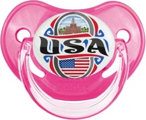 Flag USA Sucette Physiologique Rose classique