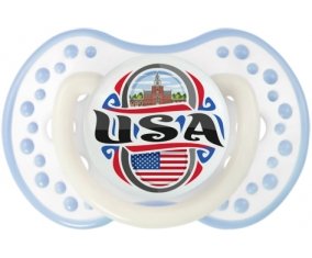Flag USA Sucette LOVI Dynamic Blanc-cyan classique