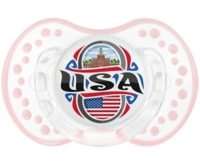 Flag USA Sucette LOVI Dynamic Retro-blanc-rose-tendre classique