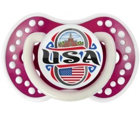 Flag USA Sucette LOVI Dynamic Fuchsia phosphorescente