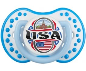 Flag USA Sucette LOVI Dynamic Blanc-bleu phosphorescente