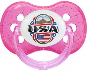 Flag USA Tétine Cerise Rose à paillette