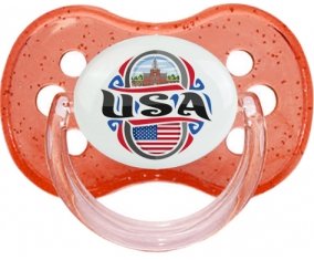 Flag USA Tétine Cerise Rouge à paillette