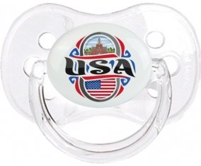 Flag USA Tétine Cerise Transparent classique