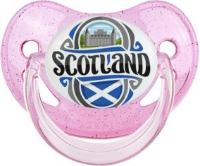 Flag Scotland Tétine Physiologique Rose à paillette