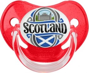Flag Scotland Tétine Physiologique Rouge à paillette
