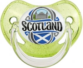 Flag Scotland Tétine Physiologique Vert à paillette