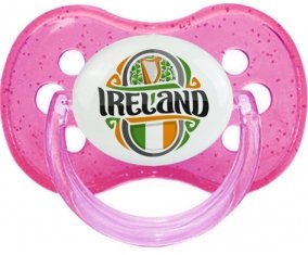 Flag Ireland Sucette Cerise Rose à paillette