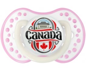Flag Canada Sucette LOVI Dynamic Blanc-rose phosphorescente