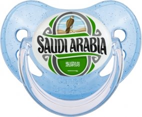 Flag Saudi Arabia Sucette Physiologique Bleue à paillette